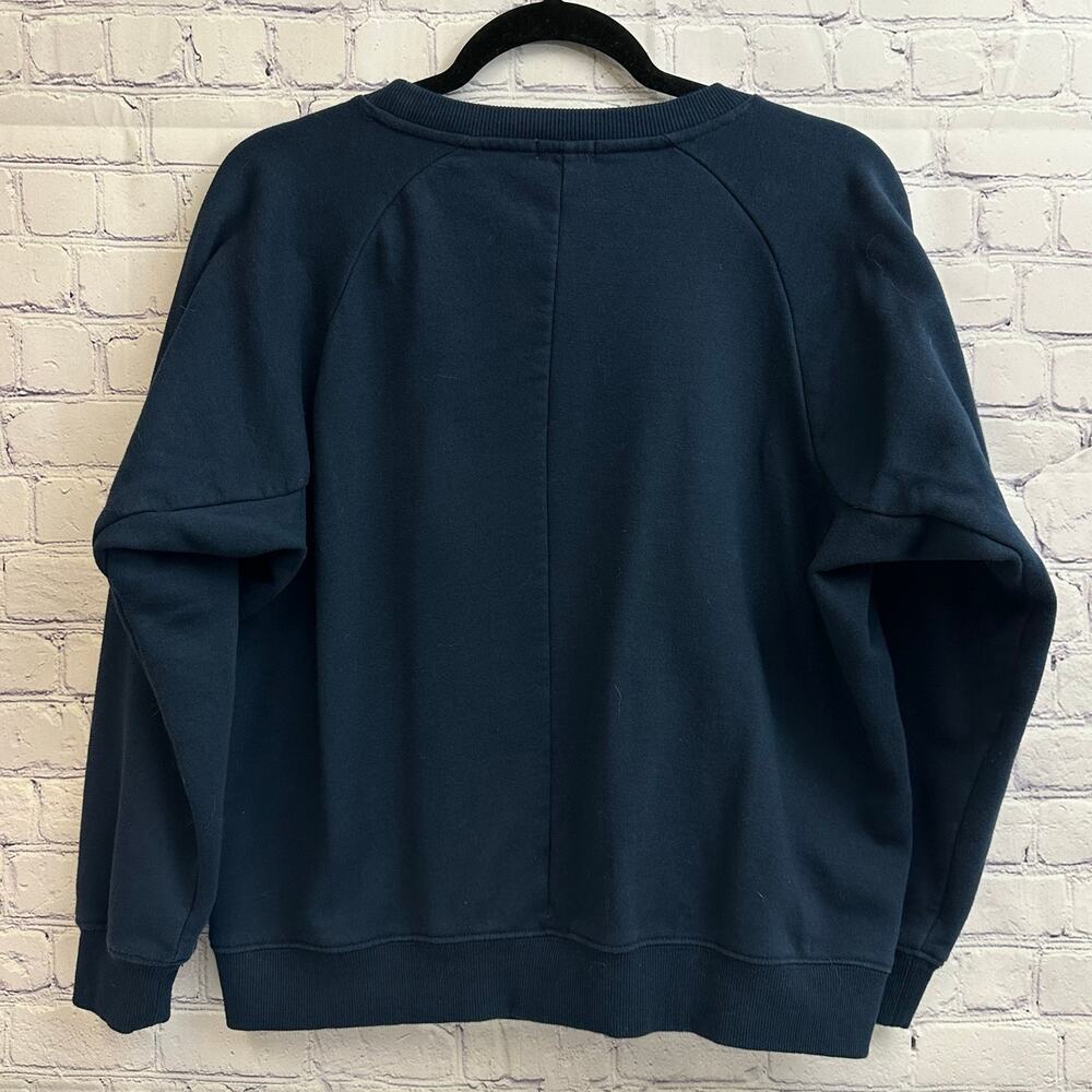 Old Khaki Unrestricted Floral Embroidered Crew Neck Navy Purple Women's Medium - Picture 3 of 6